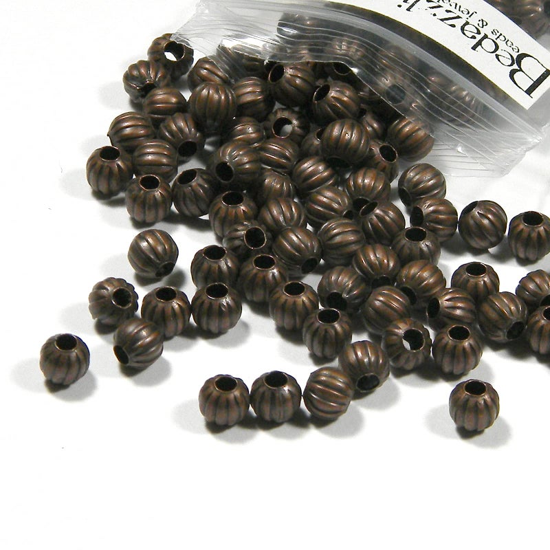 بيدازلين بيدز Bedazzlinbeads 100 حديد مطلي بالنحاس العتيق 6 مم خرز فاصل دائري مموج مع ملمس غير لامع - Image 2